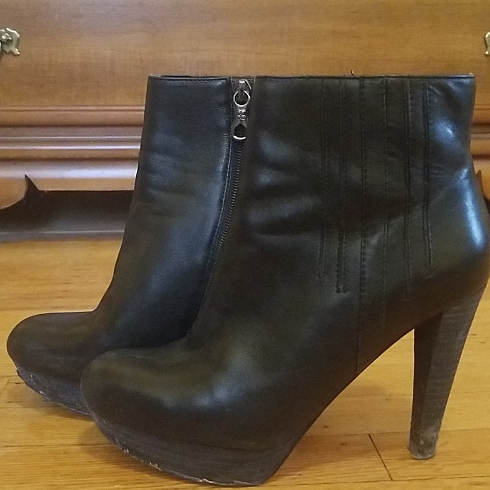 BCBG Black Platform Ankle Boots